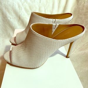 Calvin Klein Nola Leather Open Toe Mule Sandals